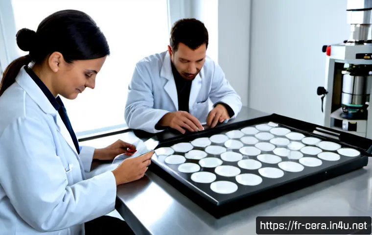세라믹 소재 연구 동향 - Photorealistic materials science laboratory in France, a diverse team of researchers in clean white ...